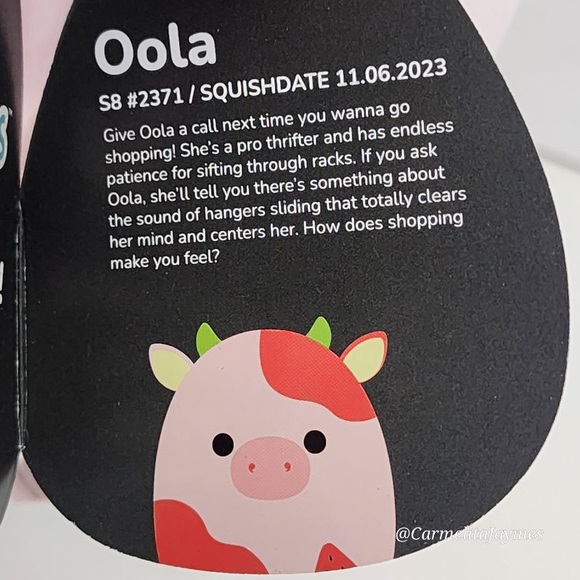 🖤 OOLA 🍉 Watermelon Scented Cow SELECT SERIES Original Squishmallow Kellytoy - Picture 4 of 9